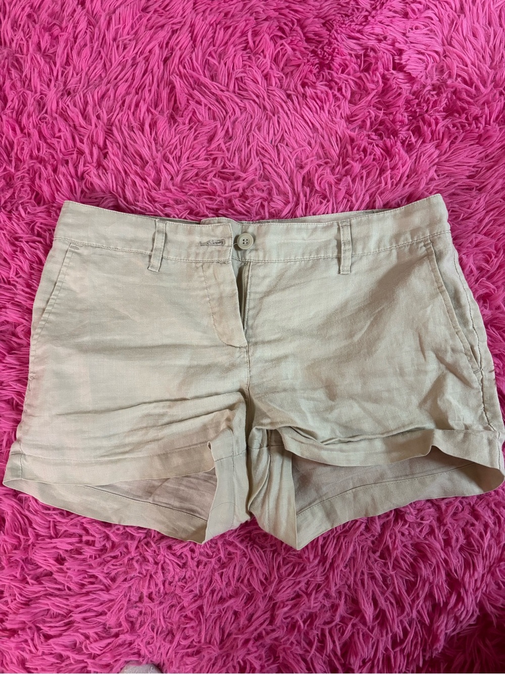 Mango tan linen shorts